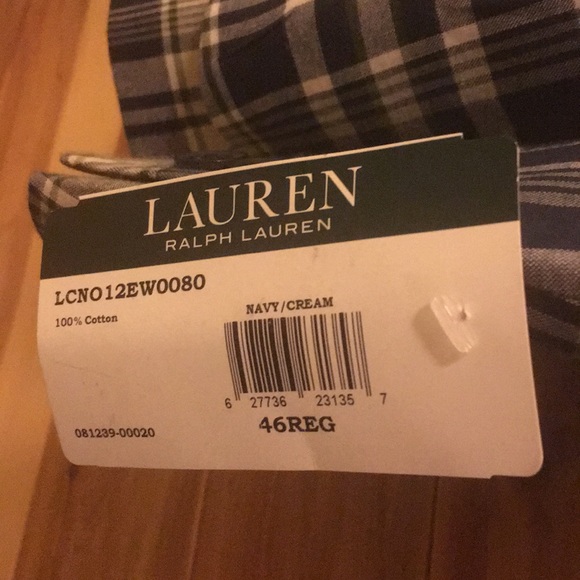 Ralph Lauren Plaid Blazer NWT Blue, Cream, & Green - Picture 2 of 4